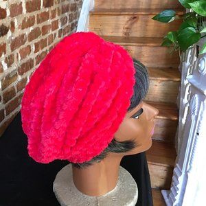 Handmade Faux Fur Hair Turban Hair Cover - Protective Styling & Costume